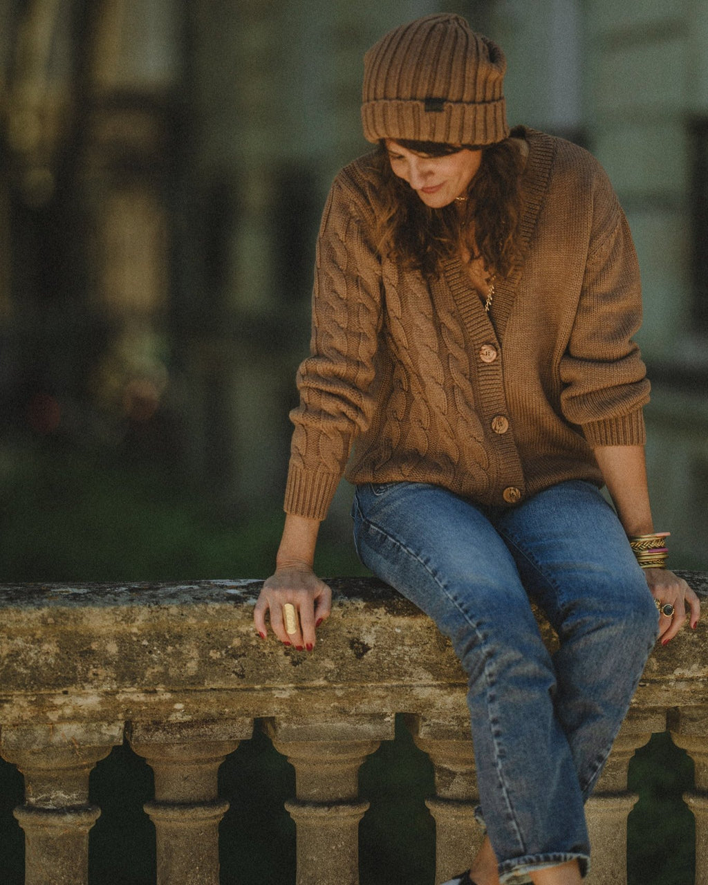 GILET TORSADE CAMEL