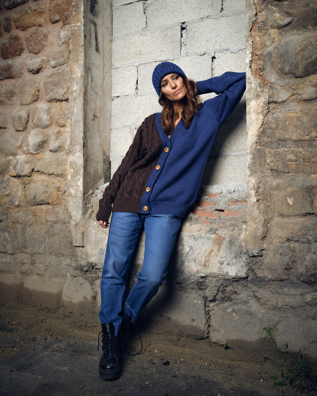 BONNET EN LAINE  BLEU