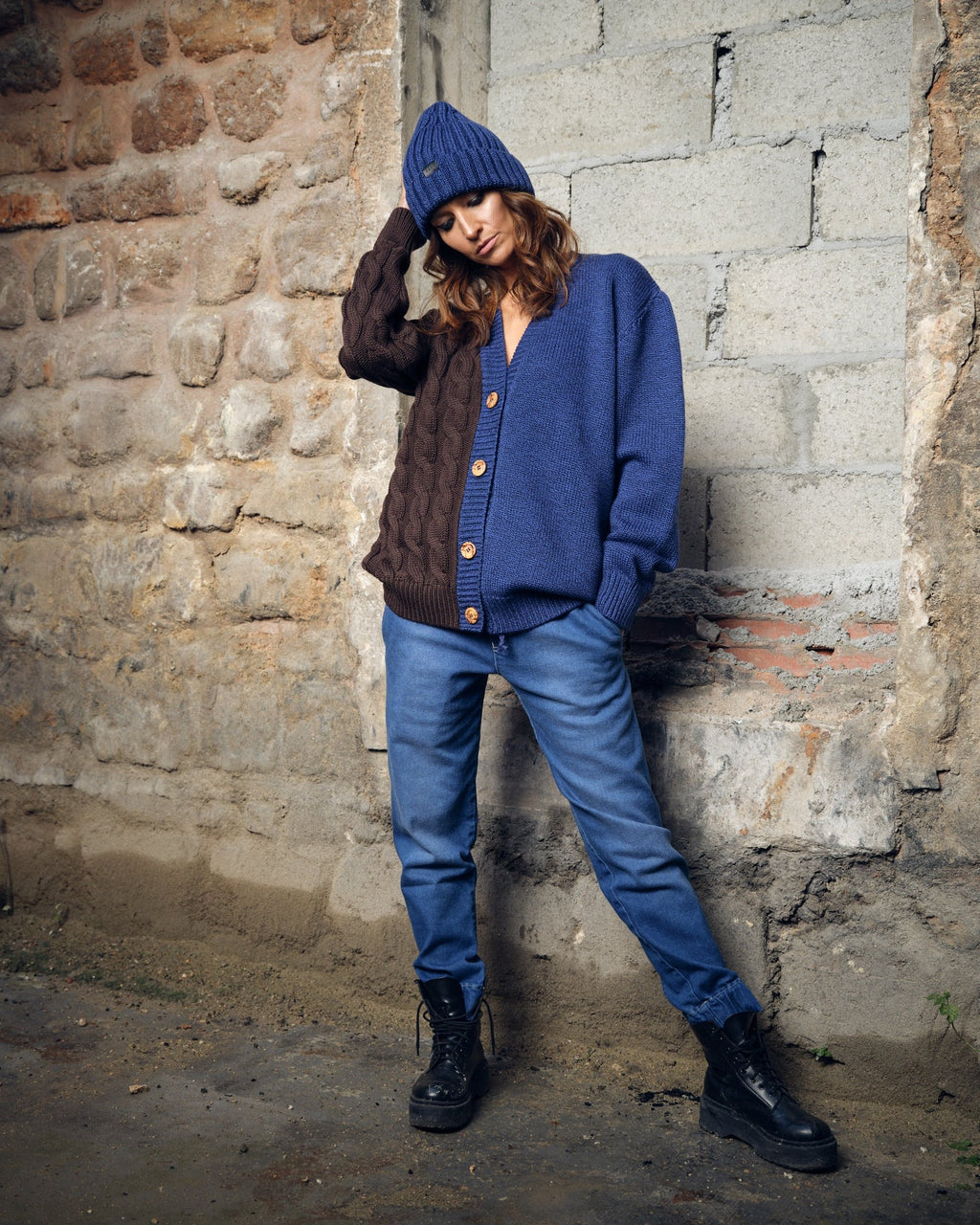 BONNET EN LAINE  BLEU