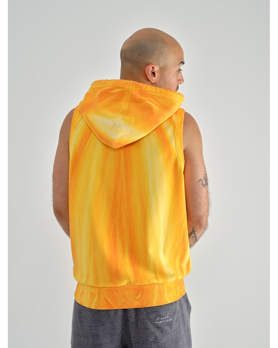 HOODIE SANS MANCHE JAUNE