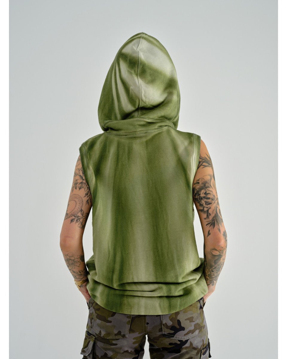 HOODIE SANS MANCHE KAKI