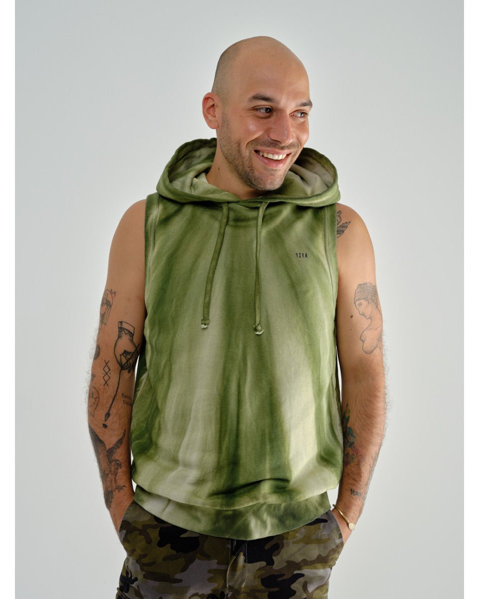 HOODIE SANS MANCHE KAKI