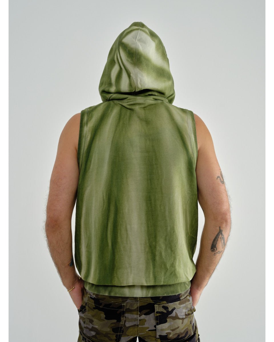 HOODIE SANS MANCHE KAKI