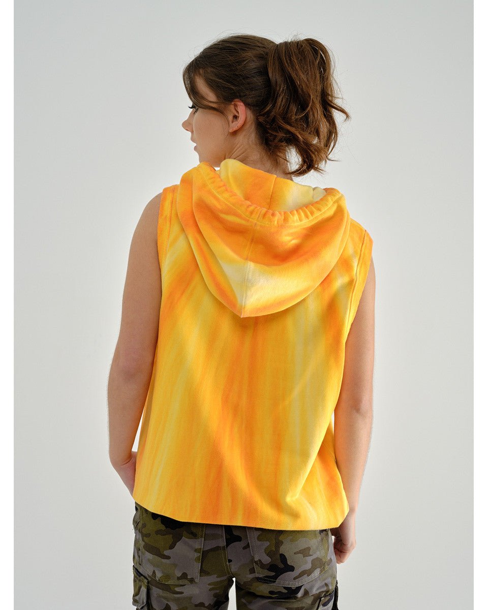 HOODIE SANS MANCHE JAUNE
