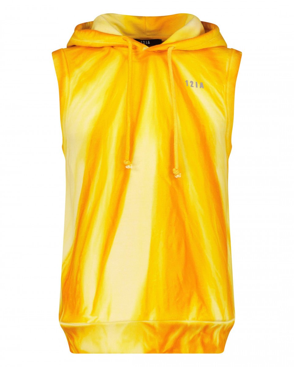 HOODIE SANS MANCHE JAUNE