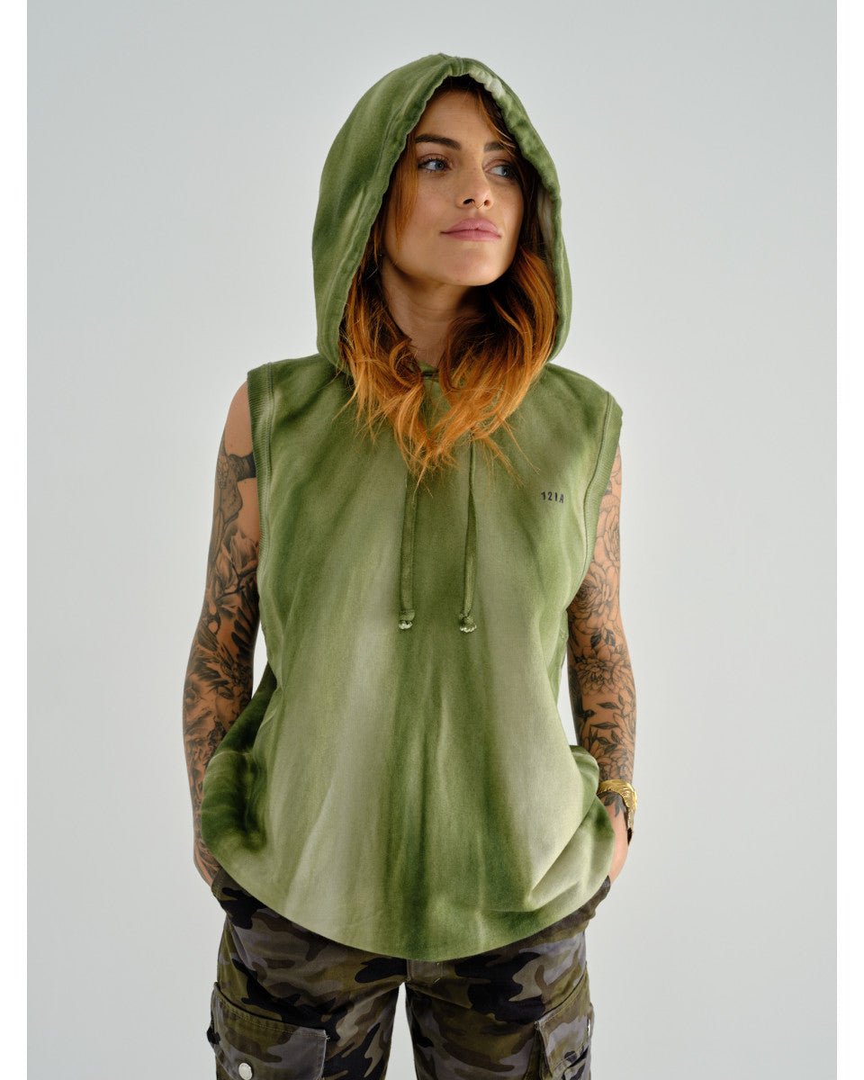 HOODIE SANS MANCHE KAKI