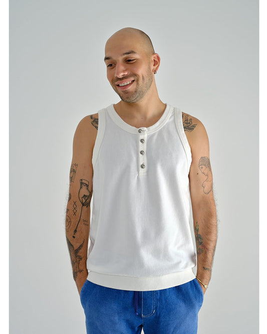 ARNOLD SLEEVELESS SWEATSHIRT WITH BUTTONS