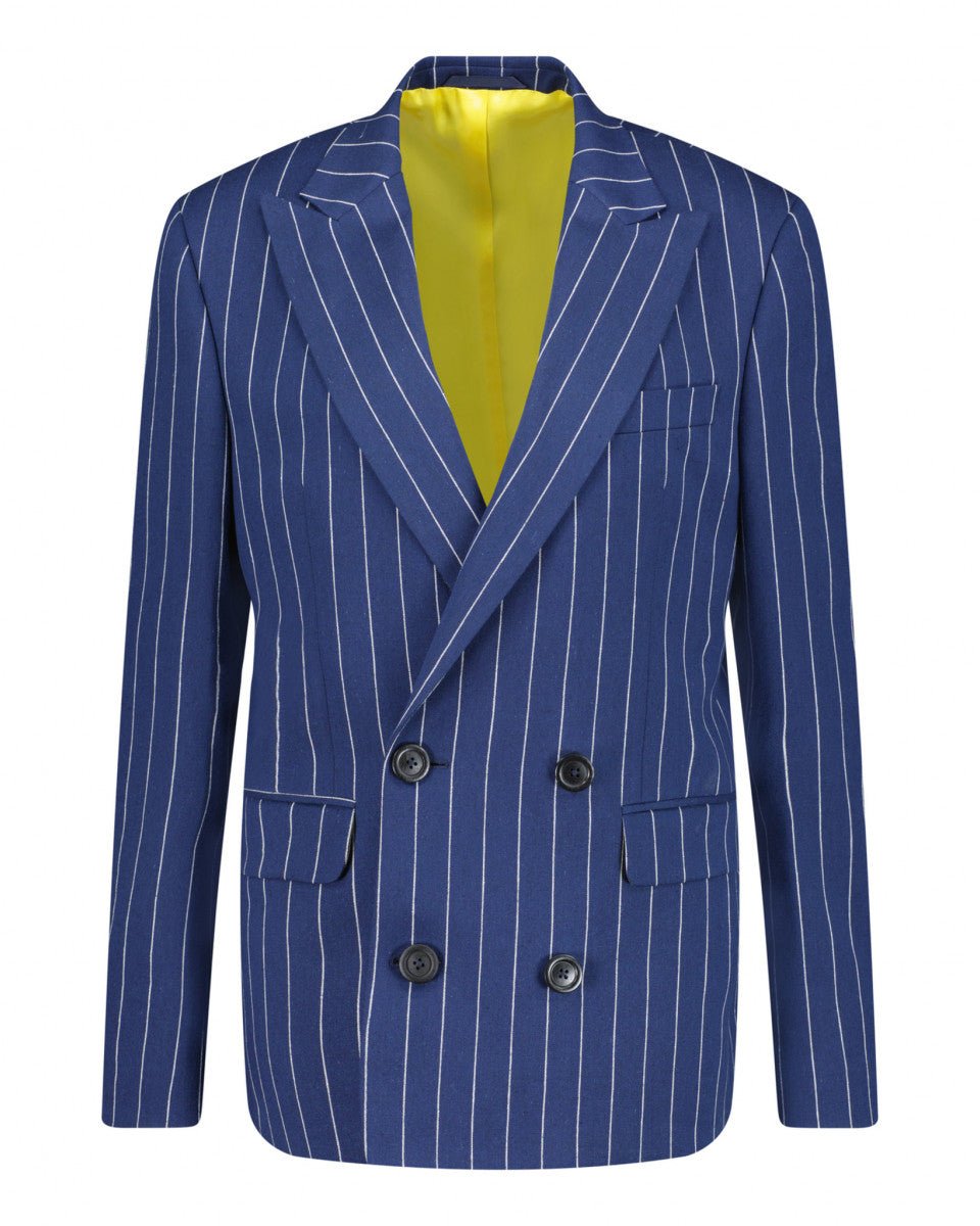 BLAZER CROISÉ BLEU MARINE A RAYURES ALAIN