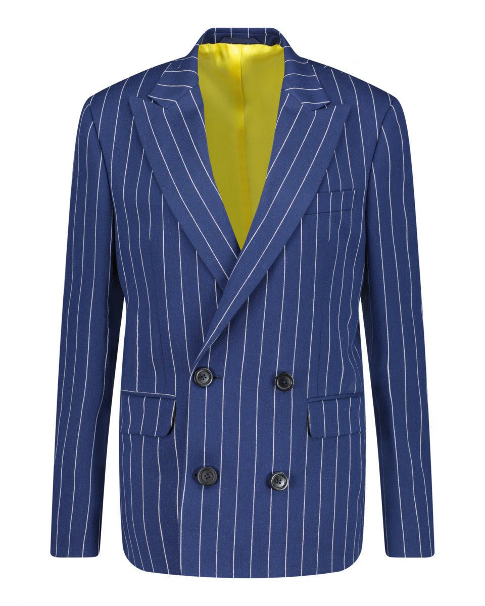 BLAZER CROISÉ BLEU MARINE A RAYURES