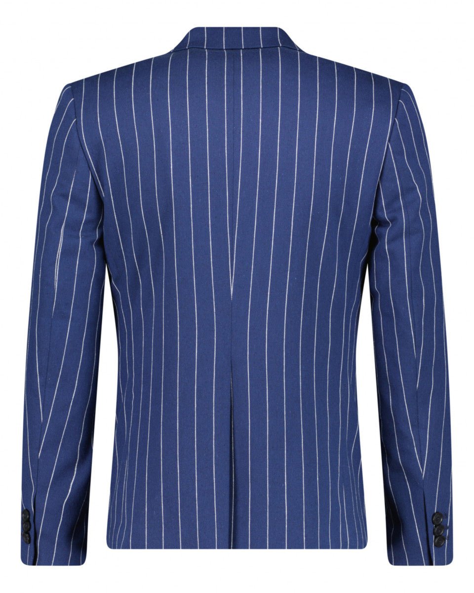 BLAZER CROISÉ BLEU MARINE A RAYURES