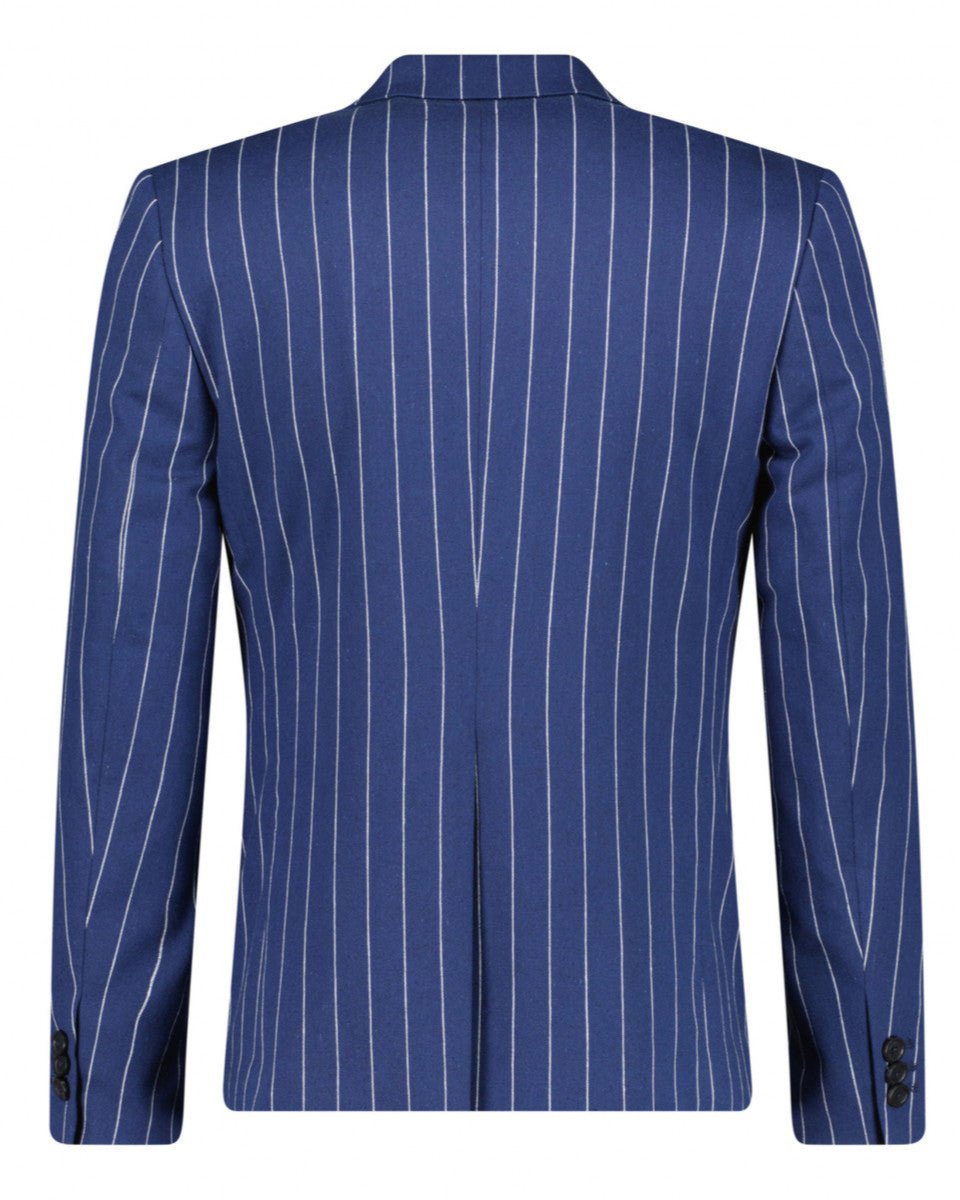 BLAZER CROISÉ BLEU MARINE A RAYURES