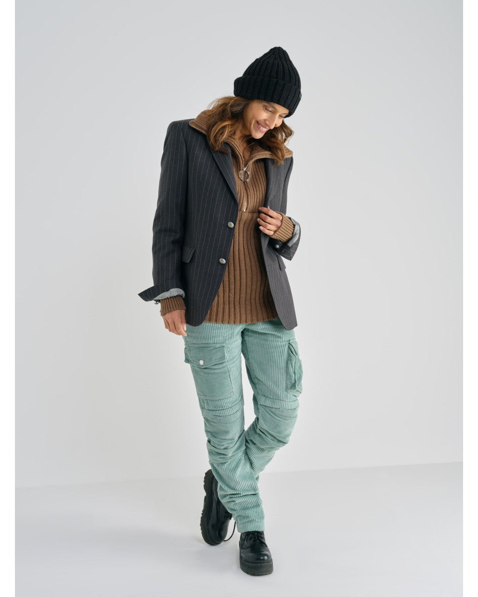 BLAZER GRIS A RAYURES BLANCHES
