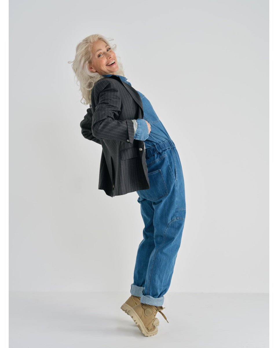 BLAZER GRIS A RAYURES BLANCHES