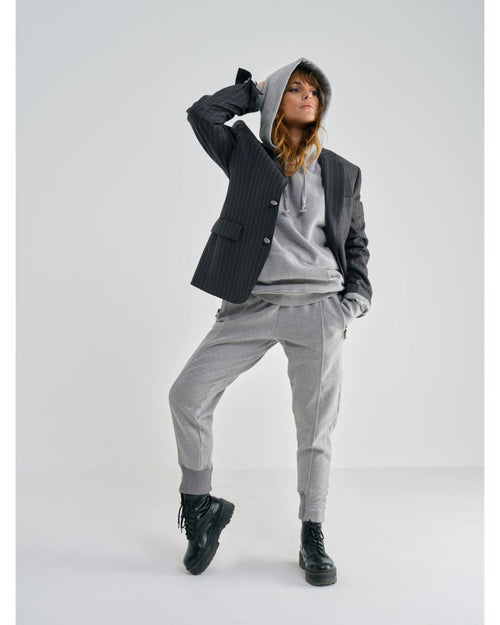 BLAZER GRIS A RAYURES BLANCHES