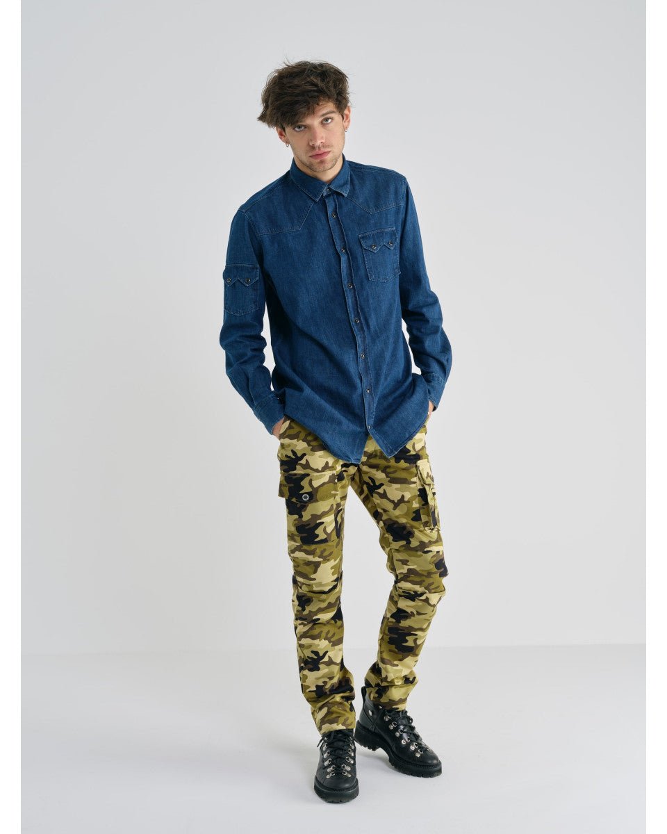 CHEMISE EN DENIM BLEU FONCE
