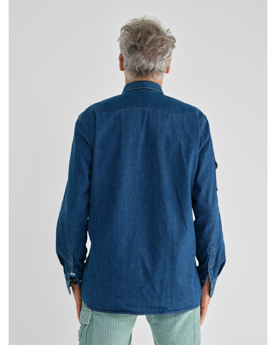CHEMISE EN DENIM BLEU FONCE
