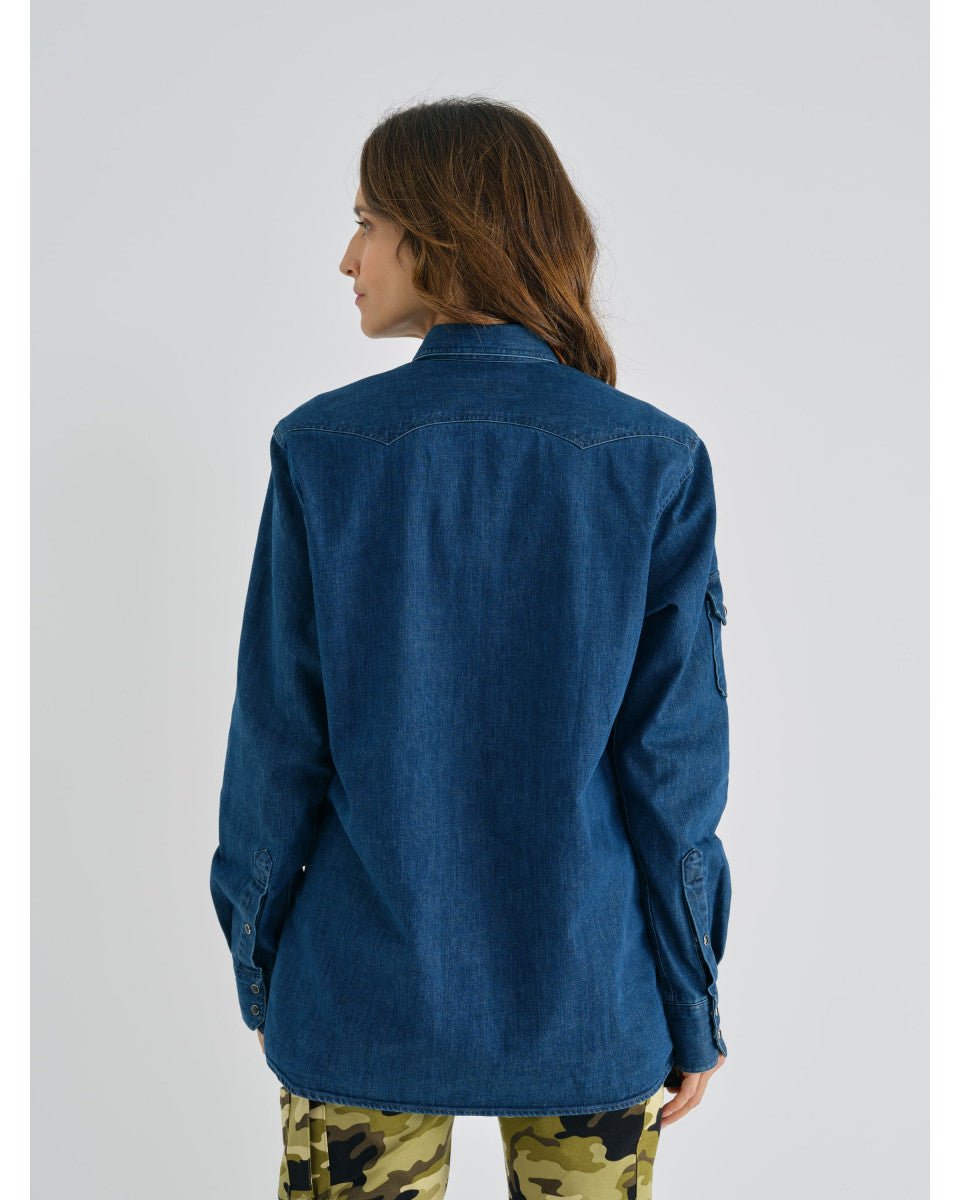 CHEMISE EN DENIM BLEU FONCE TRINITA