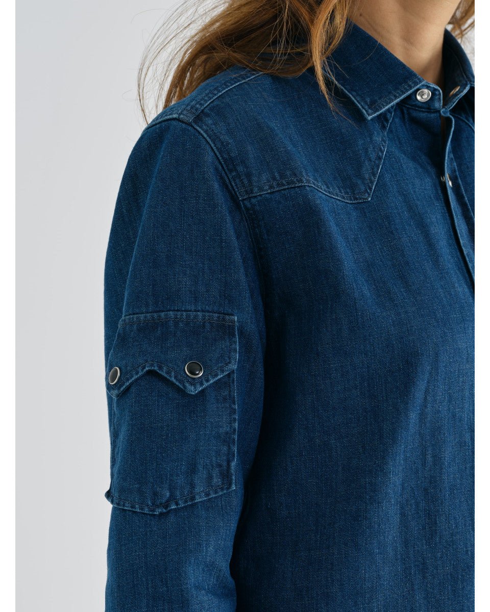 CHEMISE EN DENIM BLEU FONCE TRINITA