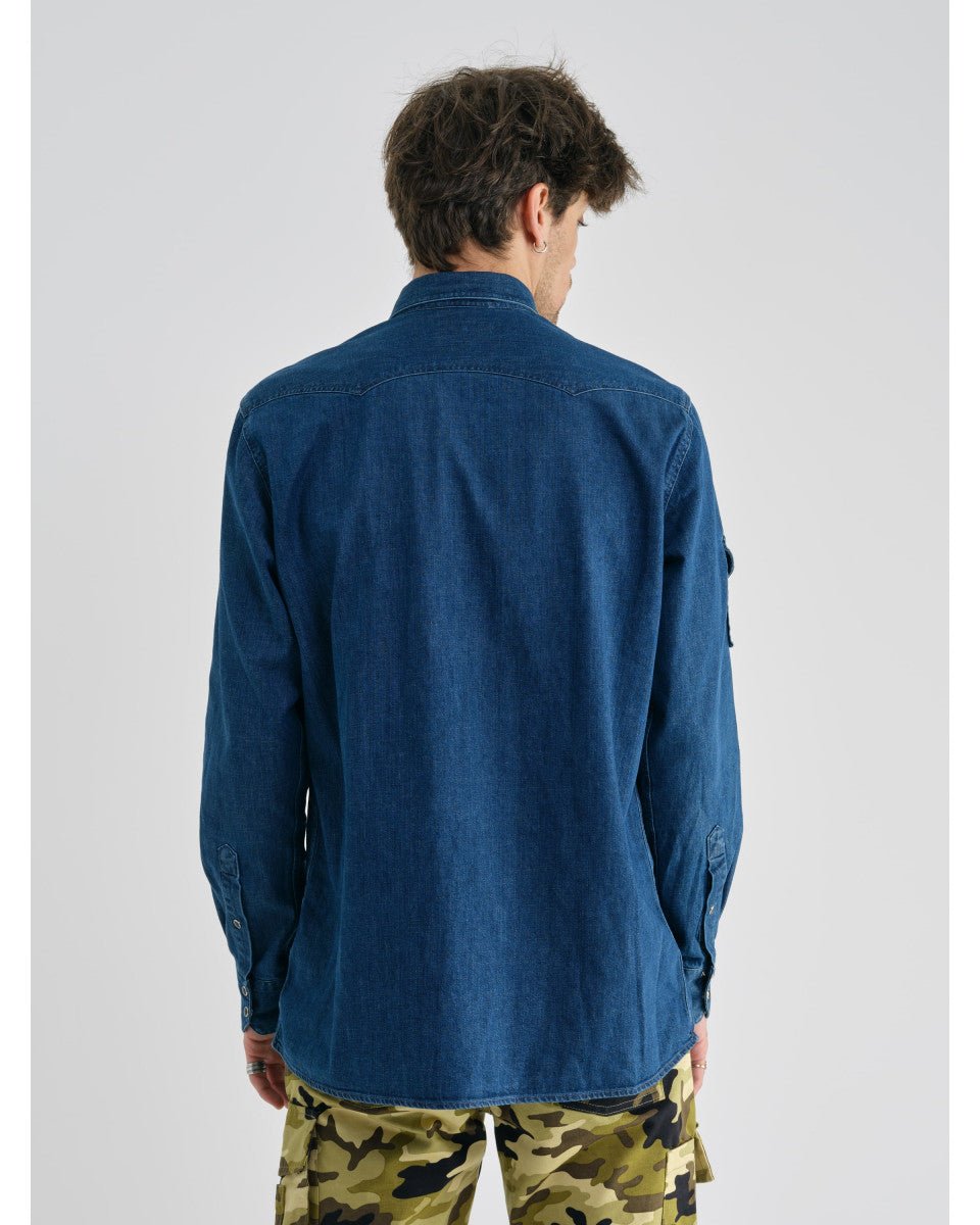 CHEMISE EN DENIM BLEU FONCE