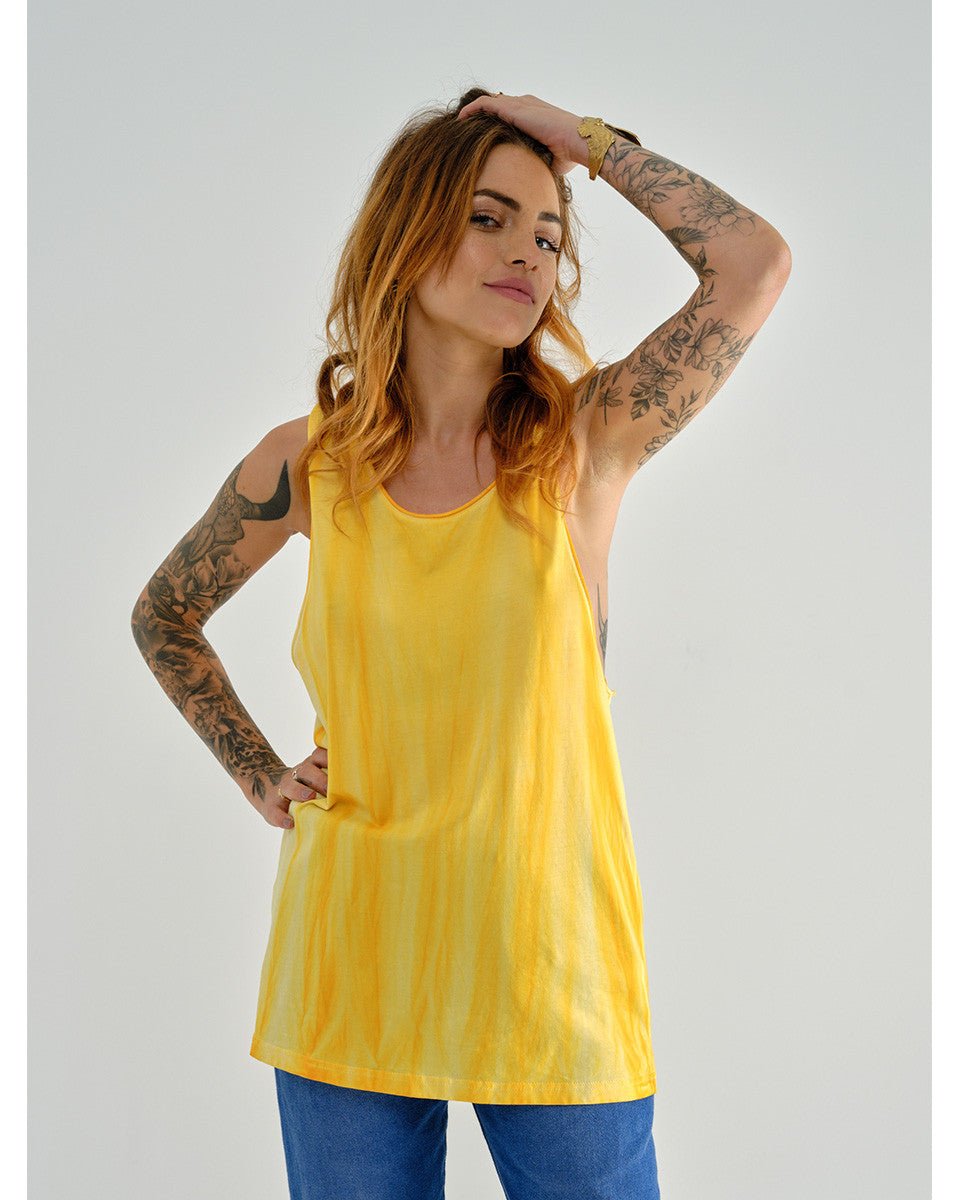 DÉBARDEUR TIE & DYE JAUNE