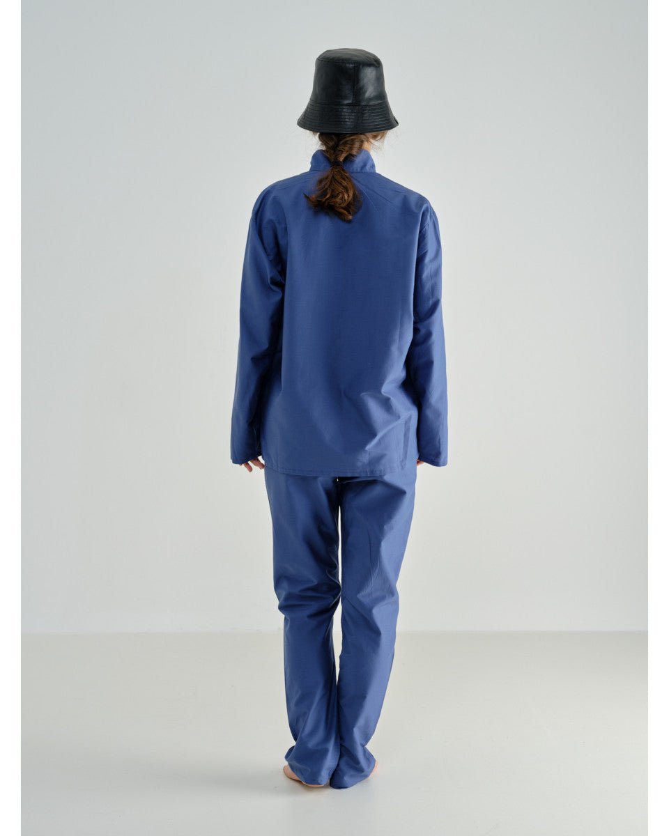 CHEMISE SOIE ET COTON BLEU