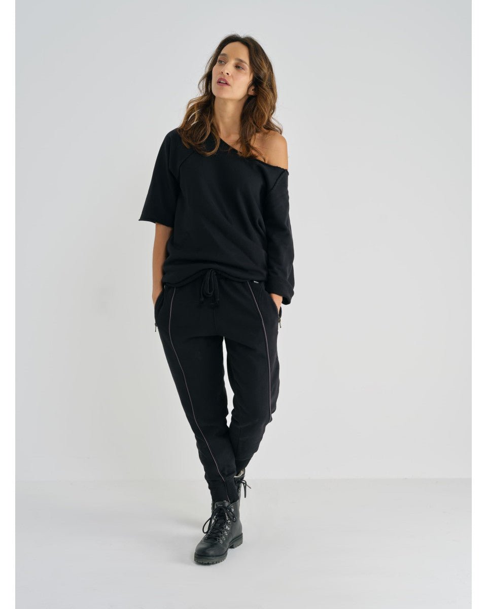 PANTALON DE JOGGING NOIR DÉSINVOLTE