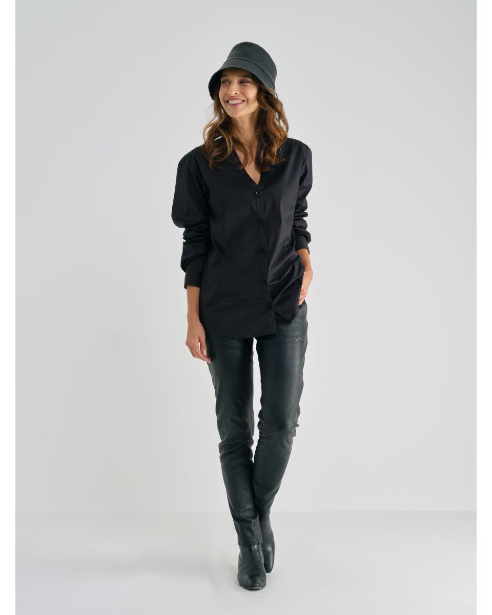 PANTALON EN CUIR NOIR