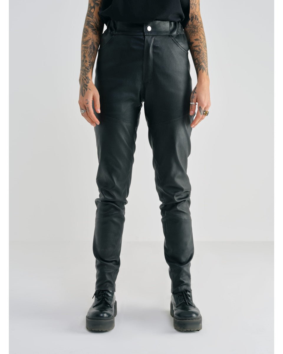 PANTALON EN CUIR NOIR JOHN