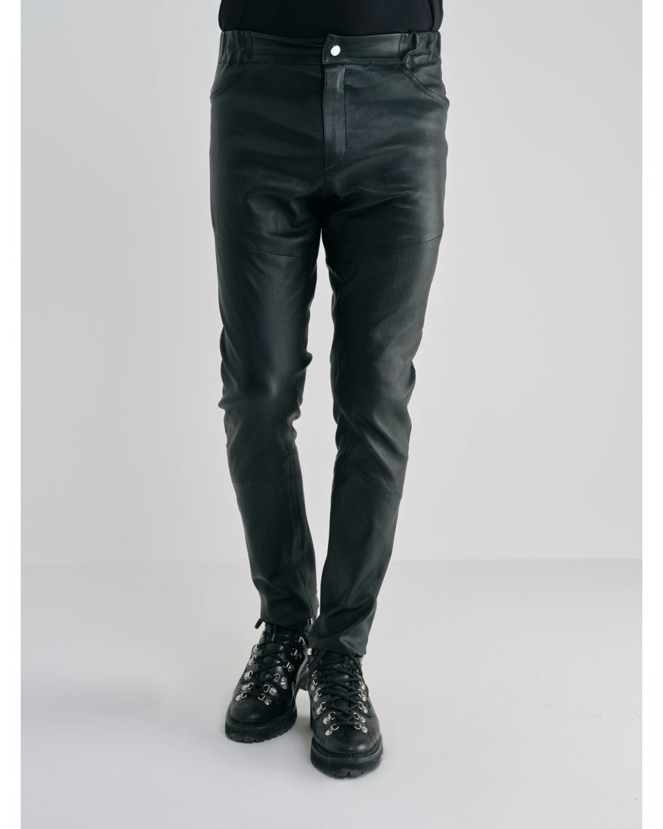 PANTALON EN CUIR NOIR JOHN