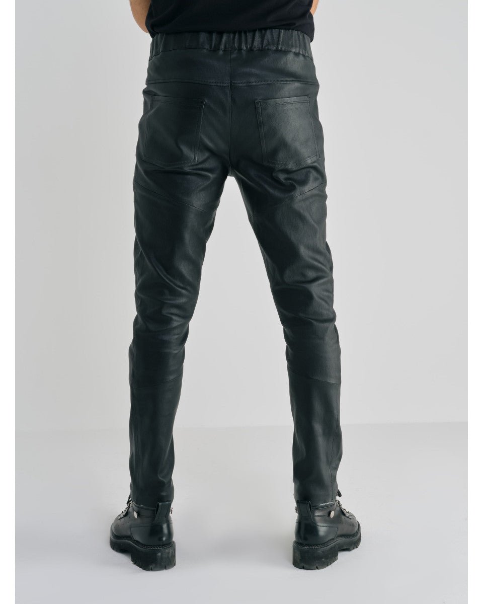 PANTALON EN CUIR NOIR JOHN