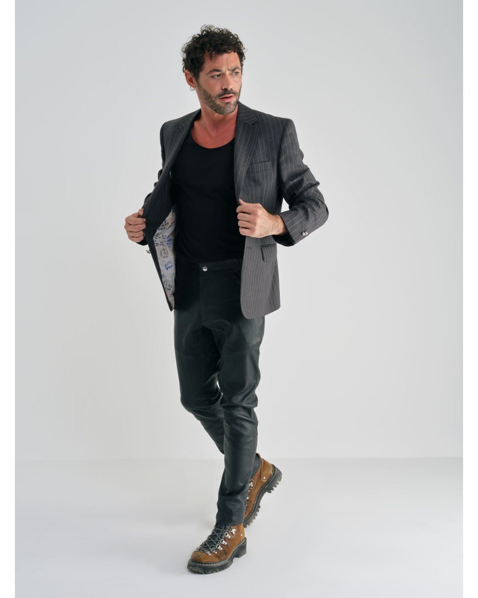 PANTALON EN CUIR NOIR