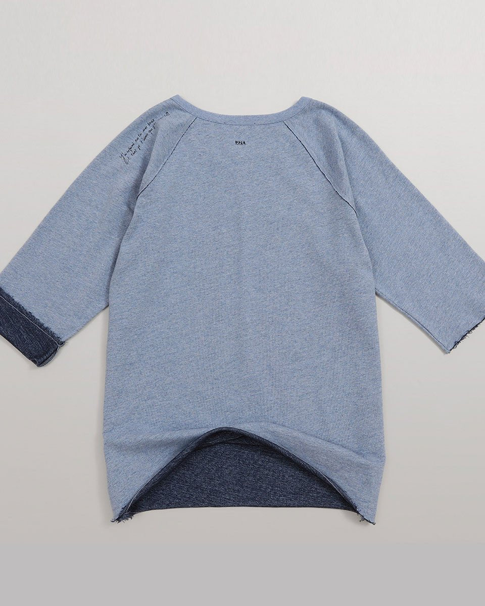 SWEAT A BOUTONS BLEU
