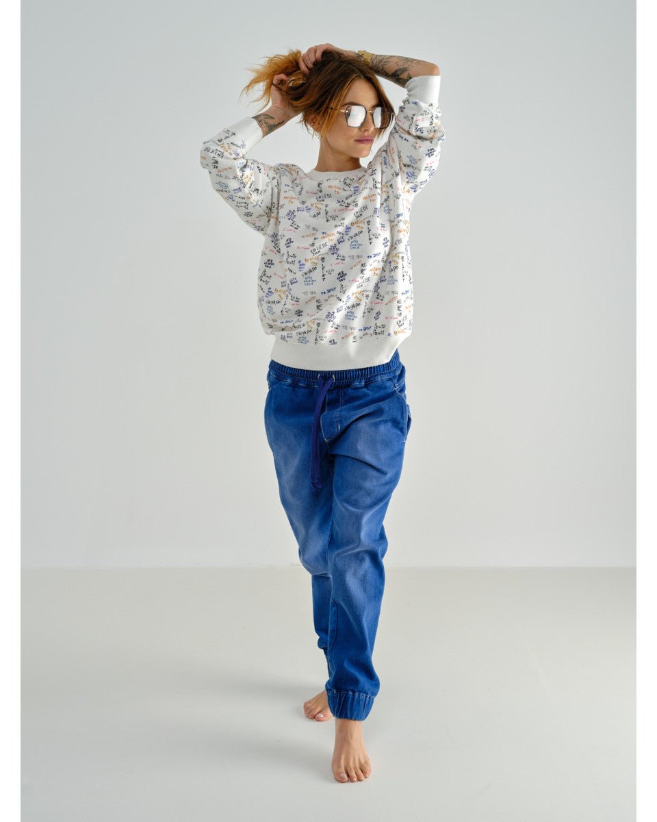 SWEAT BLANC EN COTON