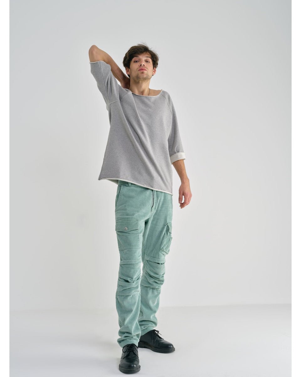 SWEAT MANCHE COURTE COTON GRIS