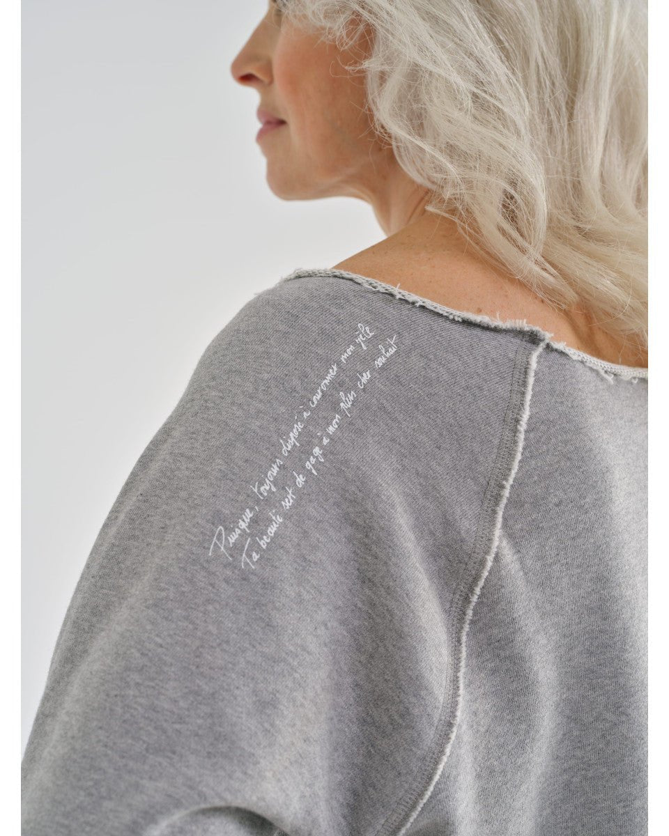 SWEAT MANCHE COURTE COTON GRIS