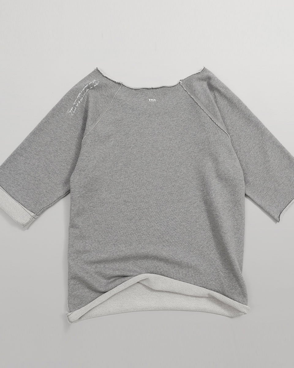 SWEAT MANCHE COURTE COTON GRIS