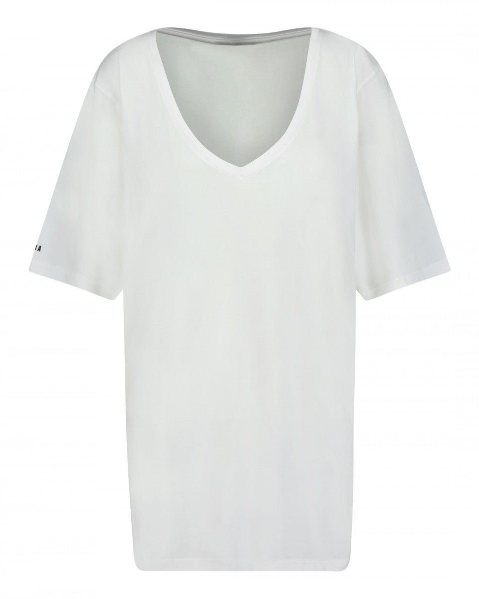 T-SHIRT COL V BLANC