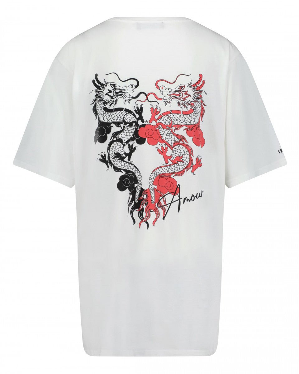 T-SHIRT COL V BLANC
