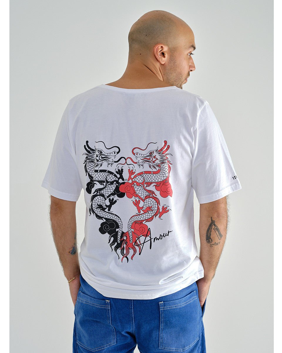 T-SHIRT COL V BLANC