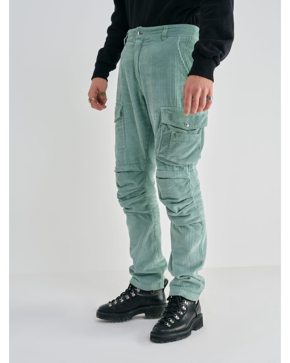 PANTALON TREILLIS VELOURS AMANDE
