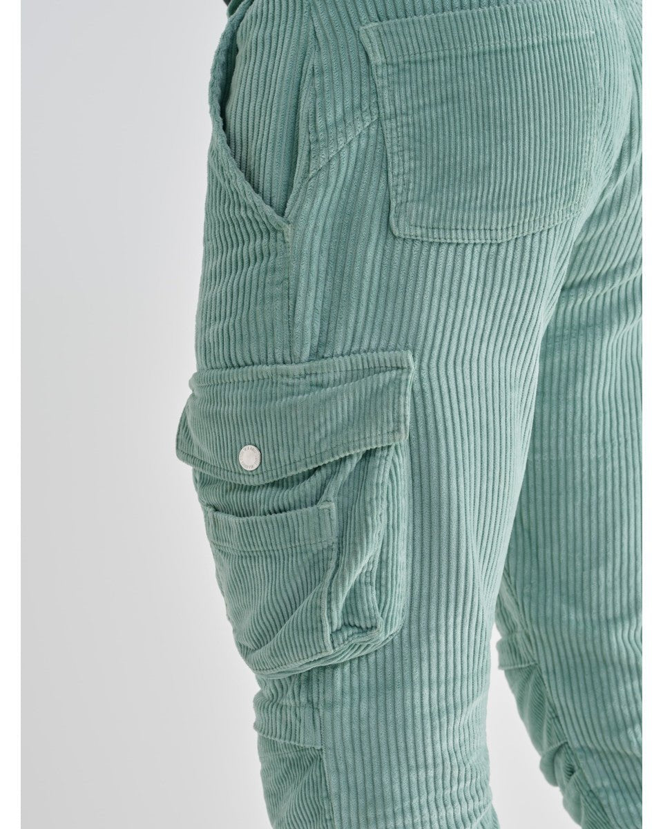 PANTALON TREILLIS VELOURS AMANDE