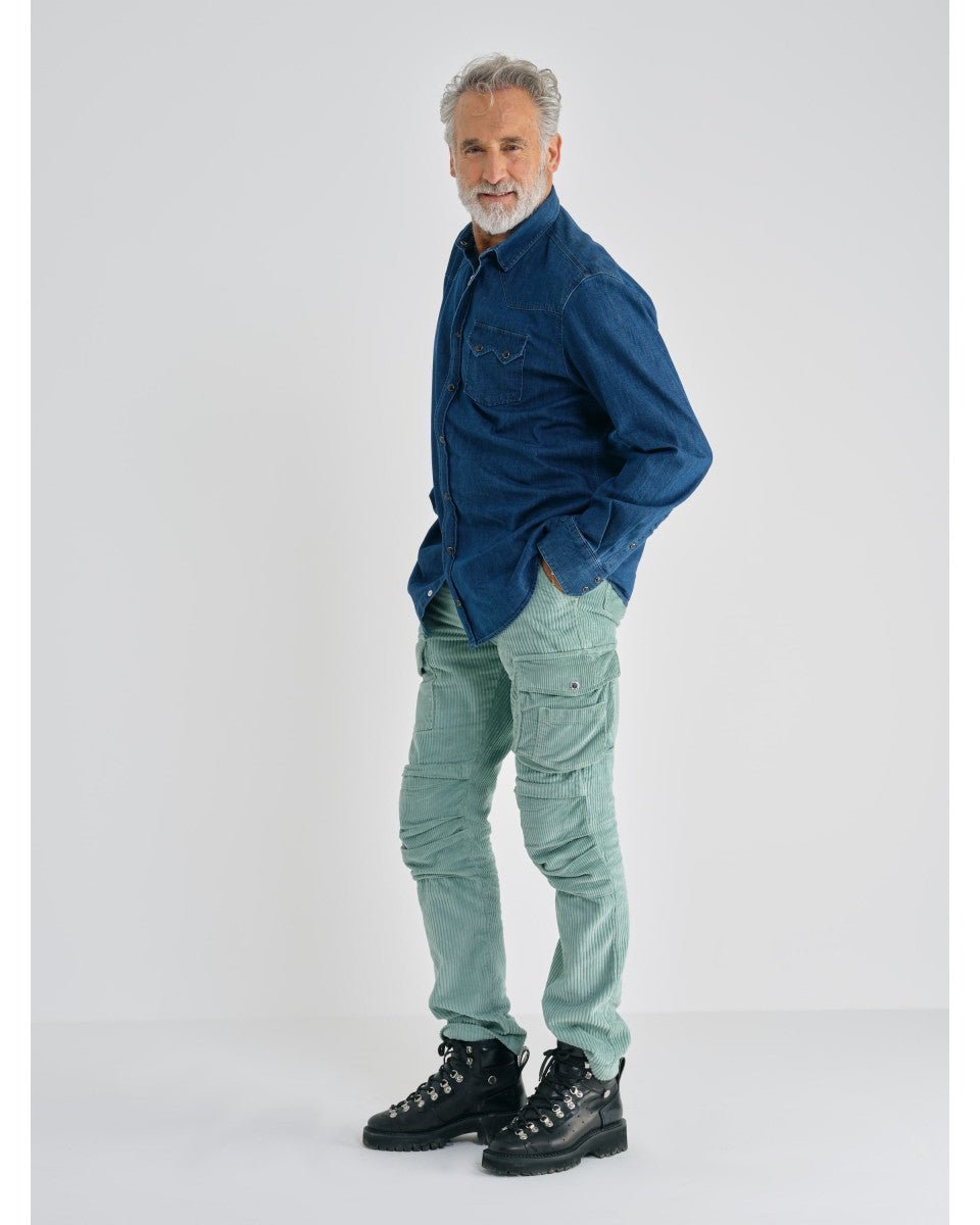 PANTALON TREILLIS VELOURS AMANDE