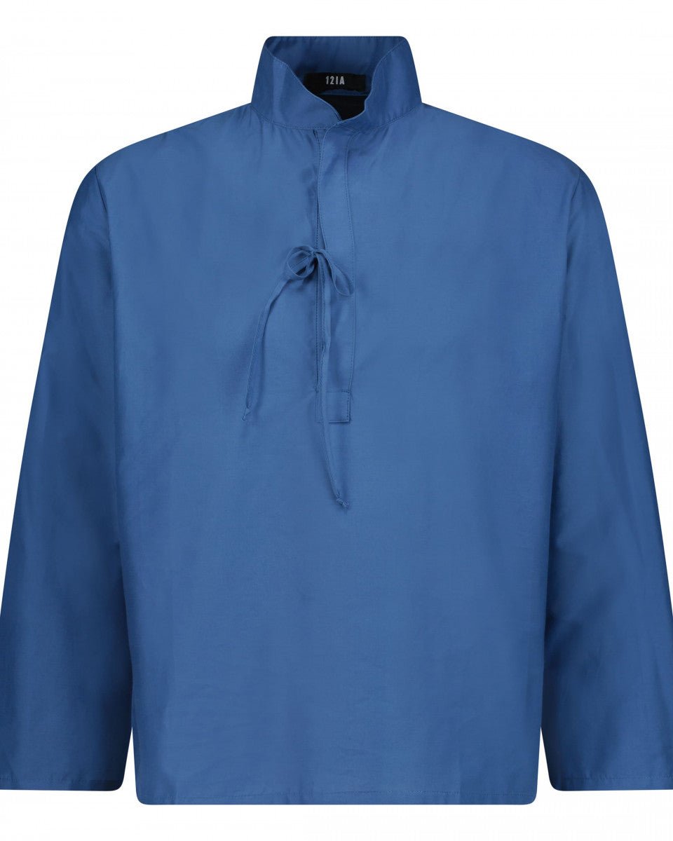 CHEMISE SOIE ET COTON BLEU